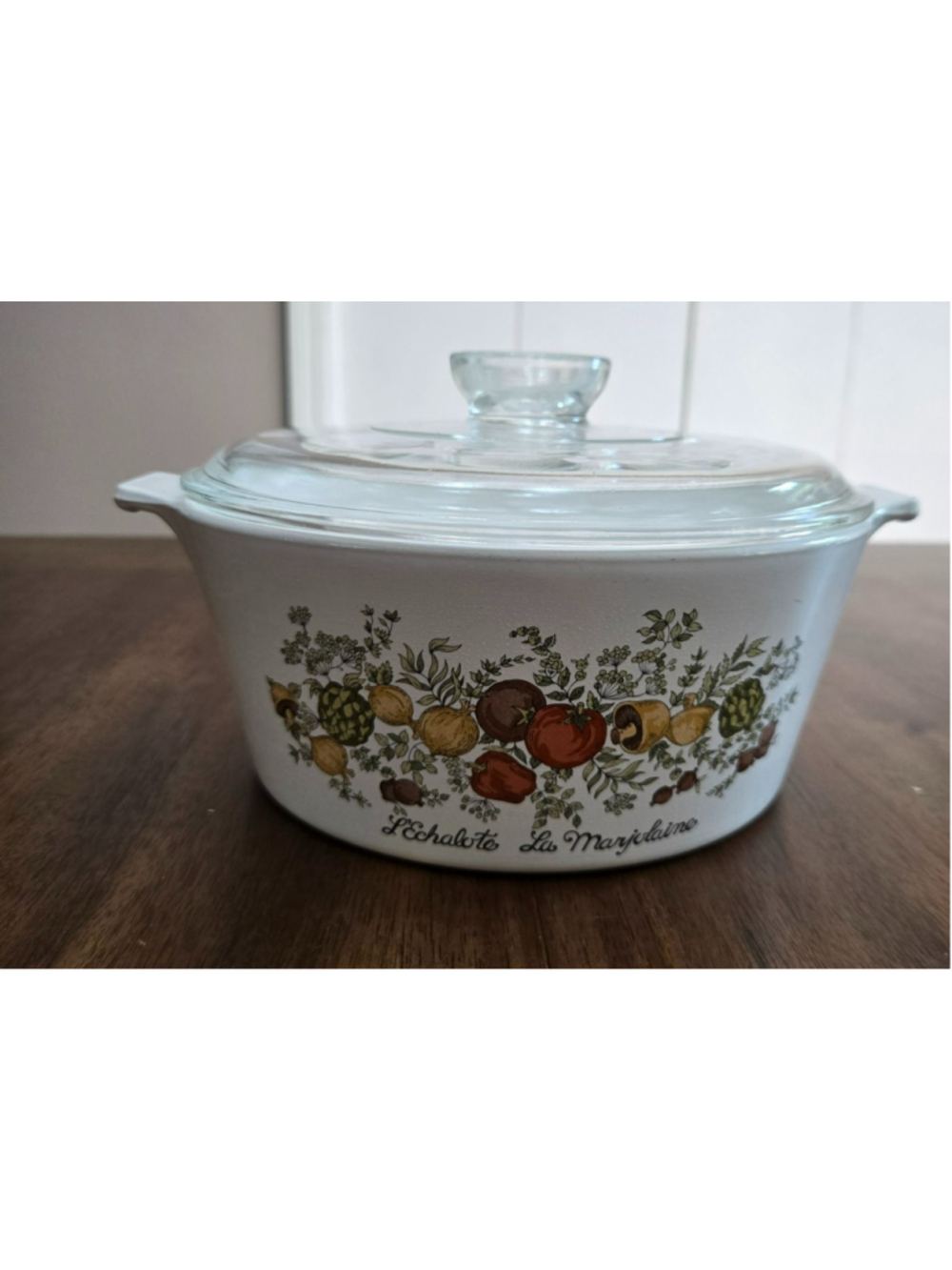 Vtg Corning Ware Spice of Life B-2 1/2-B Round 2.5 Qt Casserole Dish Dimpled Lid